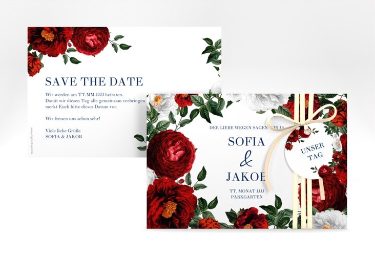 Save the Date-Karte Florista A6 Karte quer weiss