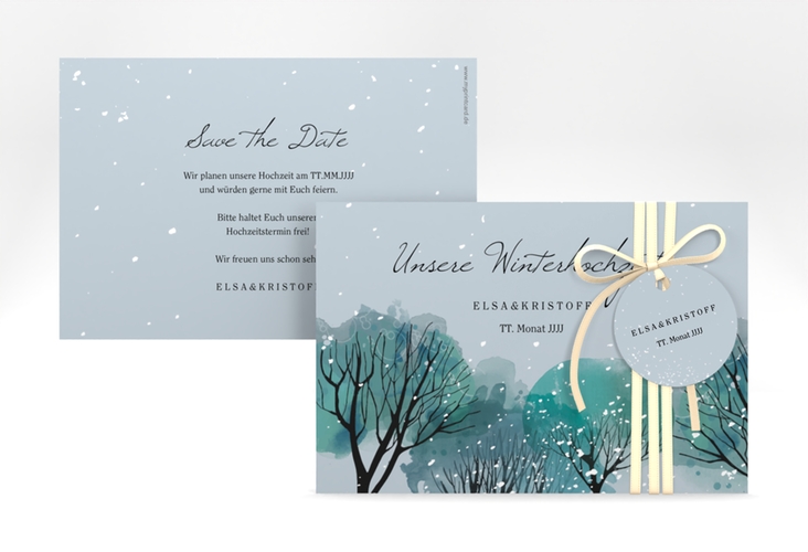 Save the Date-Karte Winterhochzeit A6 Karte quer