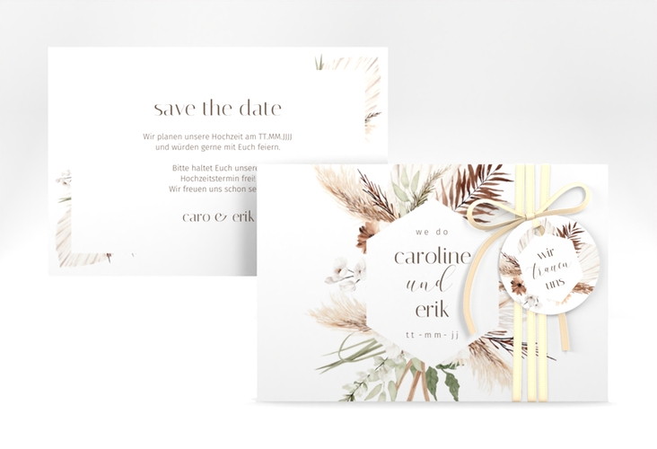 Save the Date-Karte Bohemian A6 Karte quer weiss hochglanz