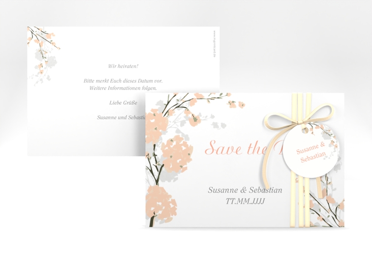 Save the Date-Karte Hochzeit Salerno A6 Karte quer apricot