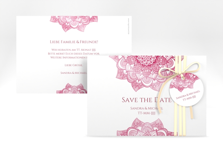 Save the Date-Karte Hochzeit Delight A6 Karte quer pink