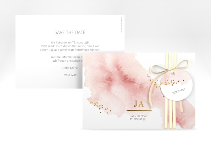 Save the Date-Karte Pastell A6 Karte quer