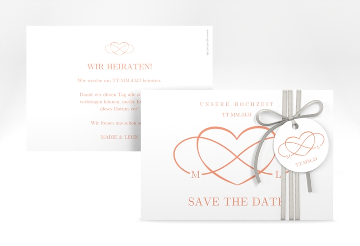 Save the Date-Karte Infinity A6 Karte quer apricot