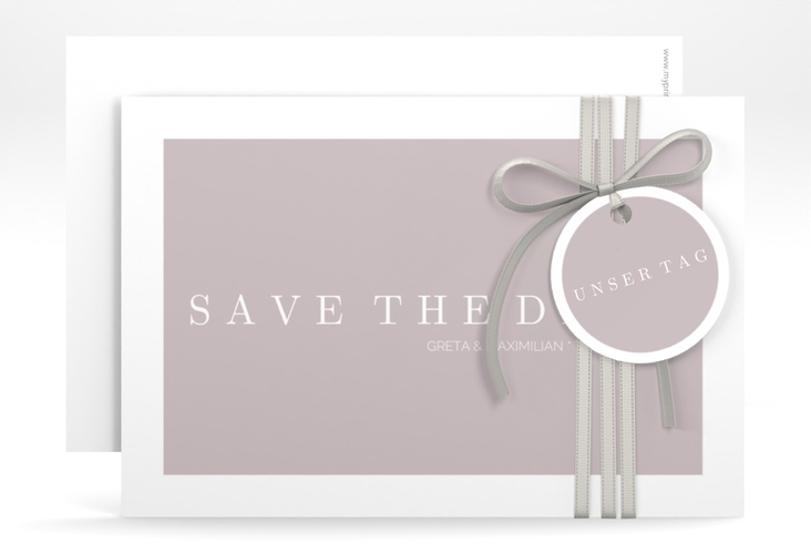 Save the Date-Karte Simply A6 Karte quer grau