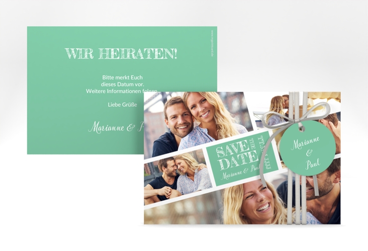 Save the Date-Karte Rise A6 Karte quer mint