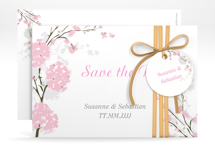 Save the Date-Karte Hochzeit Salerno A6 Karte quer rosa