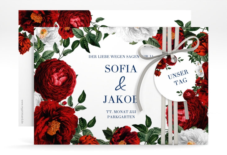 Save the Date-Karte Florista A6 Karte quer weiss