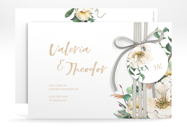 Save the Date-Karte Ivory A6 Karte quer weiss