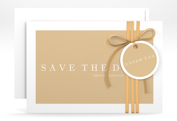 Save the Date-Karte Simply A6 Karte quer beige