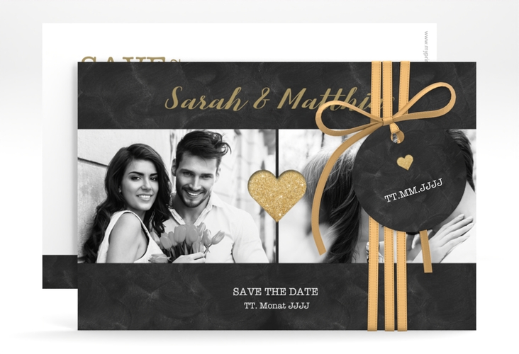 Save the Date-Karte Sparkly A6 Karte quer