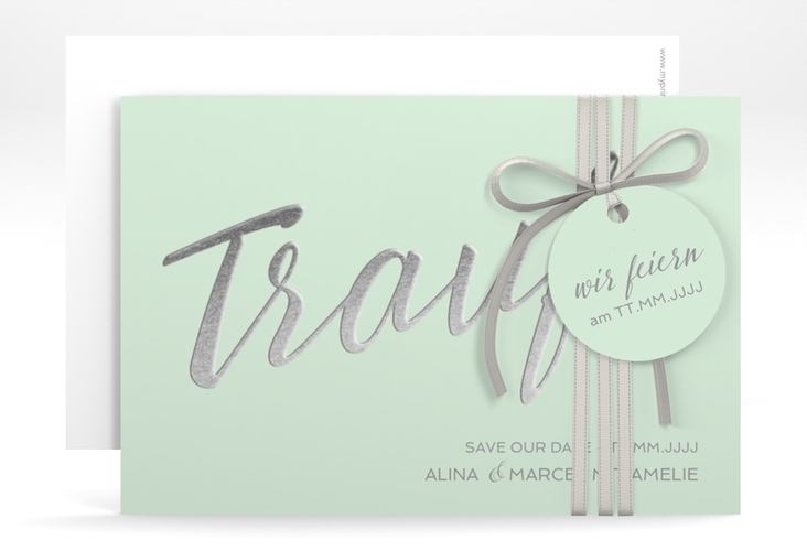 Save the Date-Karte Traufe A6 Karte quer mint