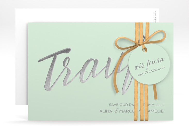 Save the Date-Karte Traufe A6 Karte quer mint