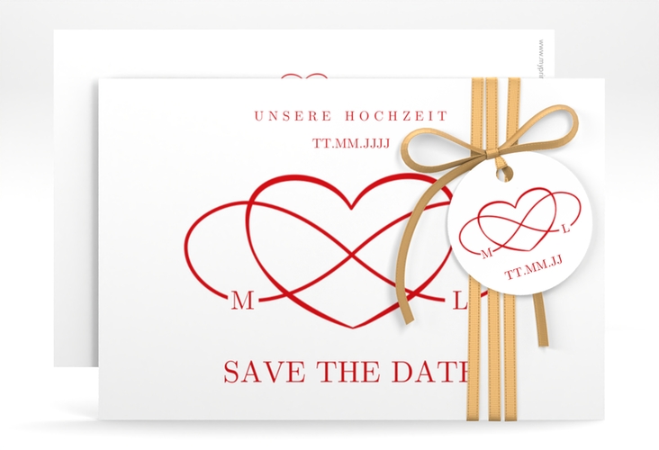 Save the Date-Karte Infinity A6 Karte quer rot