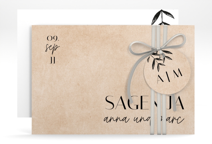 Save the Date-Karte Liebesschwur A6 Karte quer apricot