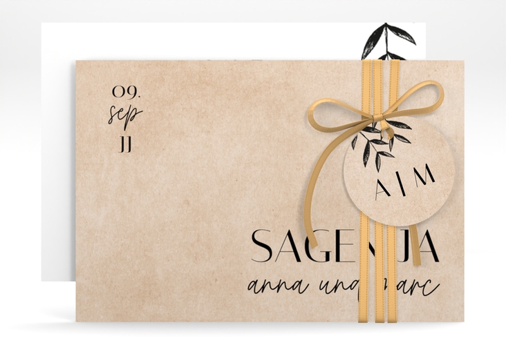 Save the Date-Karte Liebesschwur A6 Karte quer apricot