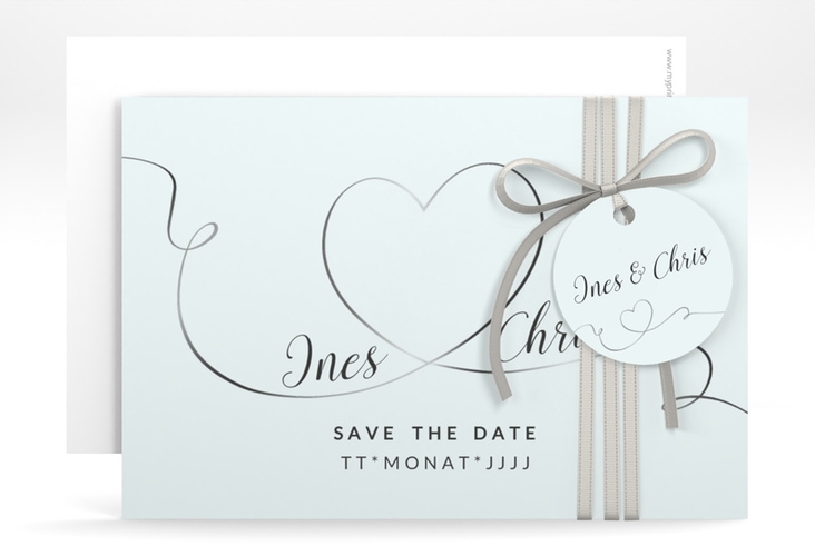 Save the Date-Karte Hochzeit Dolce A6 Karte quer tuerkis