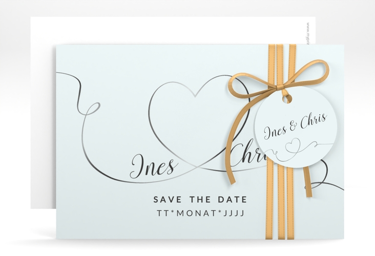 Save the Date-Karte Hochzeit Dolce A6 Karte quer tuerkis