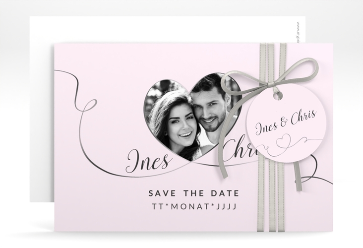 Save the Date-Karte Hochzeit Dolce A6 Karte quer rosa