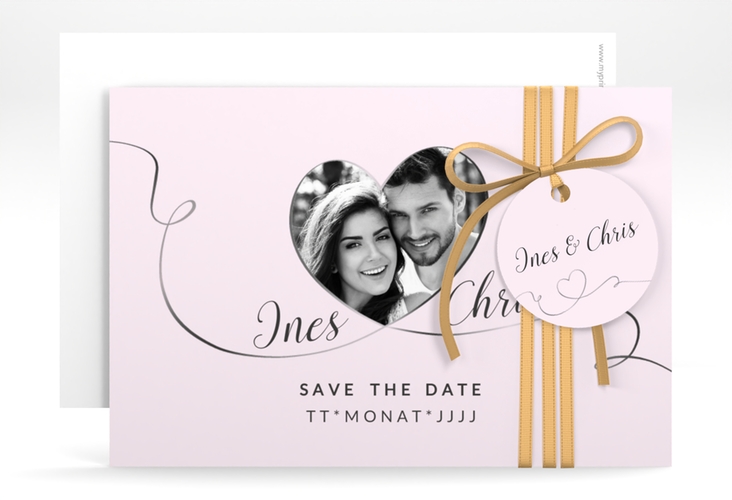 Save the Date-Karte Hochzeit Dolce A6 Karte quer rosa