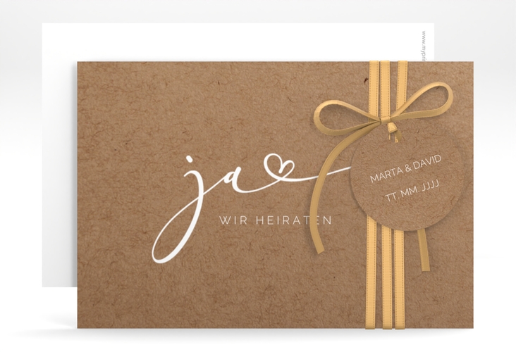 Save the Date-Karte Jawort A6 Karte quer modern minimalistisch mit veredelter Aufschrift