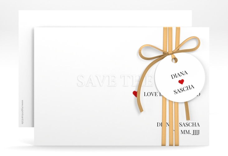 Save the Date-Karte Embossing A6 Karte quer