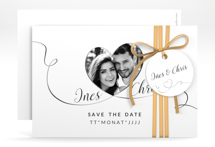 Save the Date-Karte Hochzeit Dolce A6 Karte quer weiss