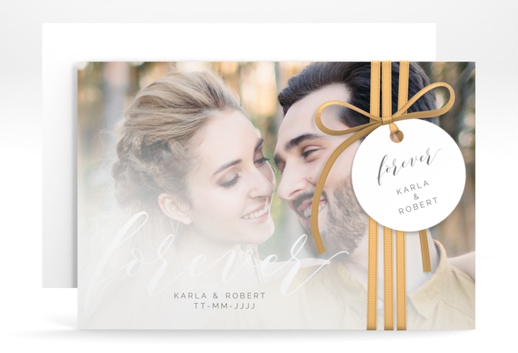 Save the Date-Karte Promise A6 Karte quer weiss hochglanz