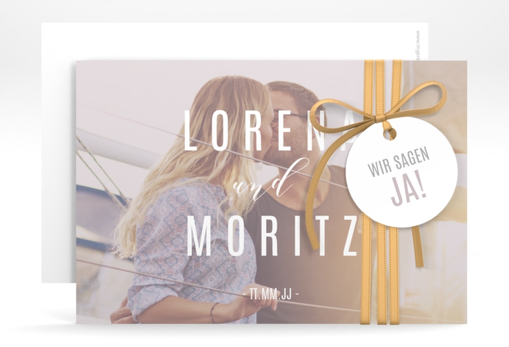 Save the Date-Karte Memory A6 Karte quer grau