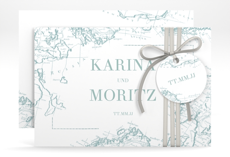 Save the Date-Karte Voyage A6 Karte quer mint