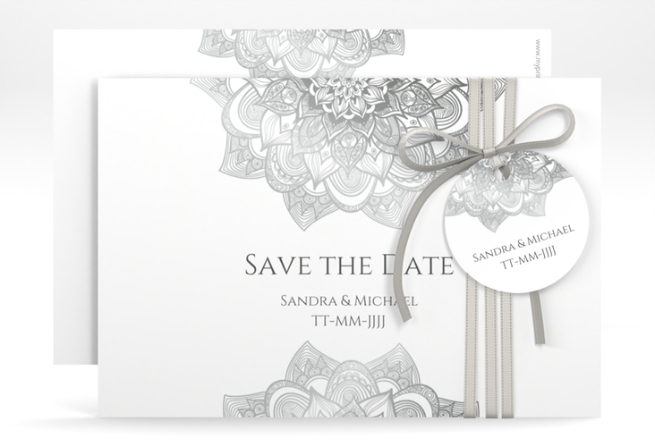 Save the Date-Karte Hochzeit Delight A6 Karte quer grau