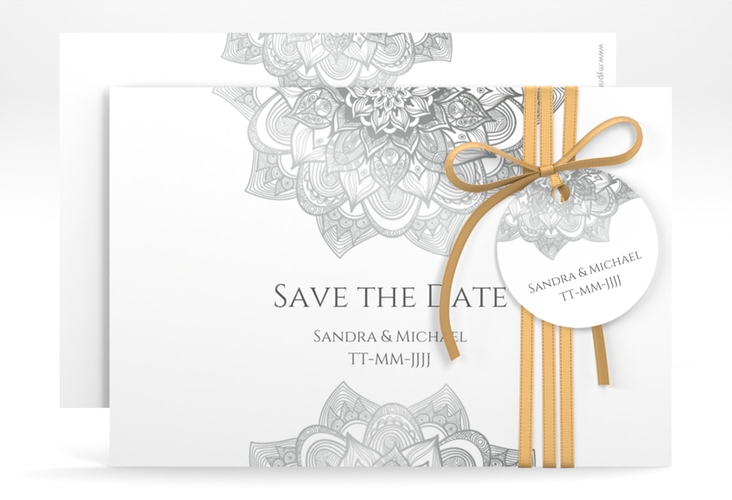 Save the Date-Karte Hochzeit Delight A6 Karte quer grau