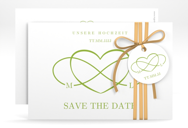 Save the Date-Karte Infinity A6 Karte quer gruen