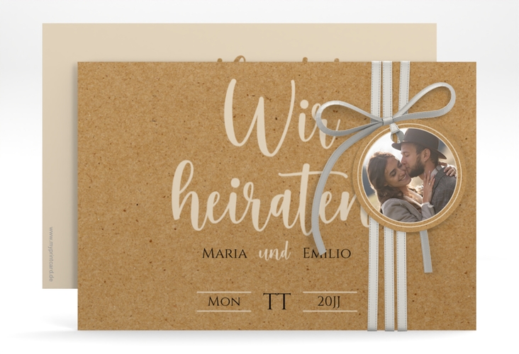 Save the Date-Karte Noble A6 Karte quer mit elegantem Schriftzug