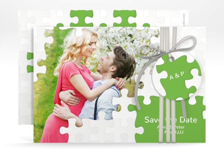 Save the Date-Karte Hochzeit Puzzle A6 Karte quer