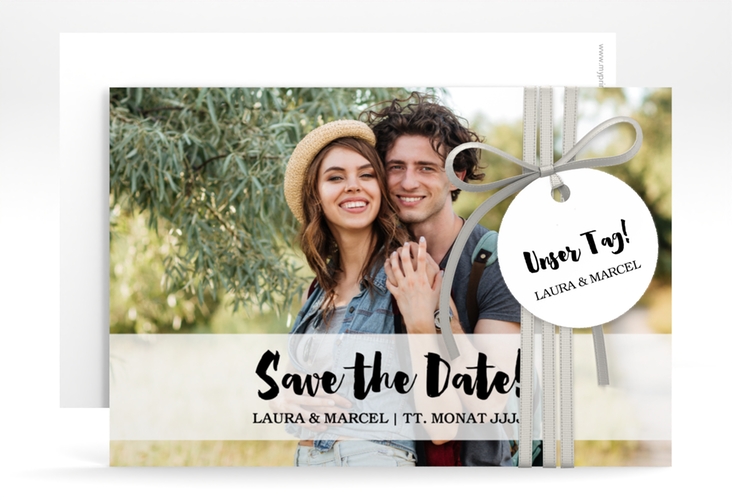 Save the Date-Karte Mirage A6 Karte quer weiss