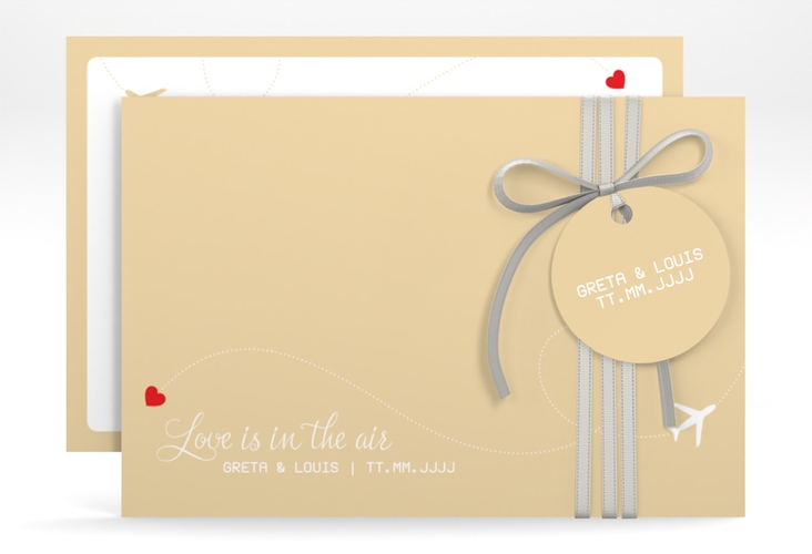 Save the Date-Karte Weddingpass A6 Karte quer beige