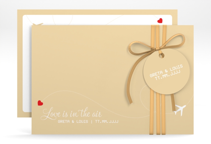 Save the Date-Karte Weddingpass A6 Karte quer beige