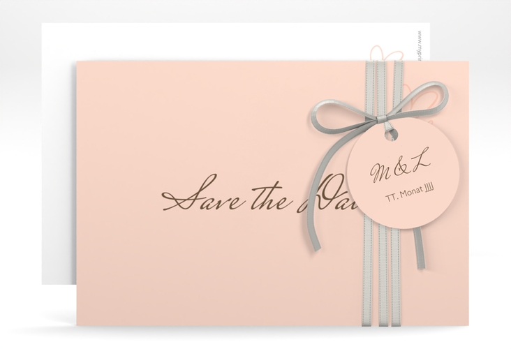 Save the Date-Karte Purity A6 Karte quer apricot