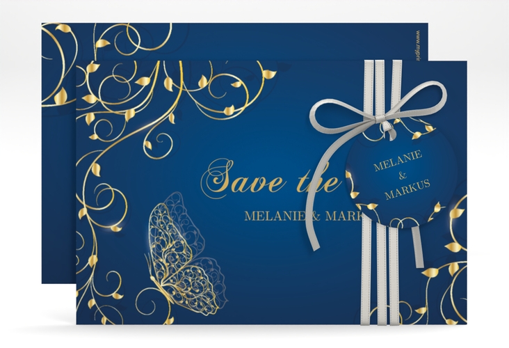 Save the Date-Karte Eternity A6 Karte quer blau