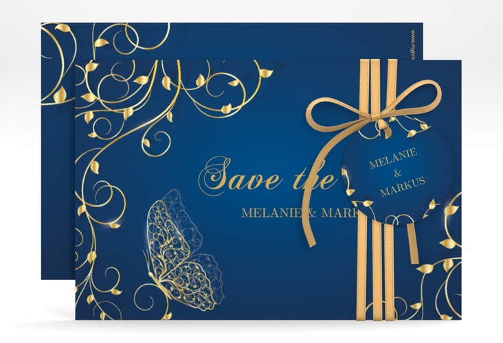 Save the Date-Karte Eternity A6 Karte quer blau