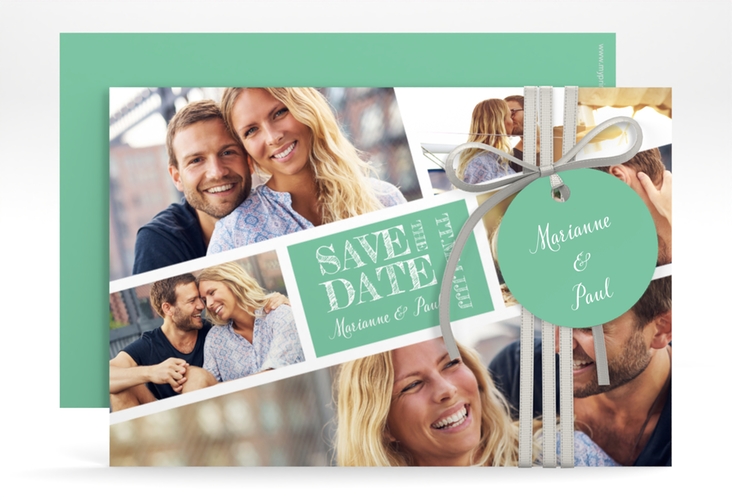 Save the Date-Karte Rise A6 Karte quer mint