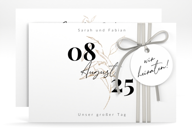 Save the Date-Karte Seed A6 Karte quer weiss hochglanz