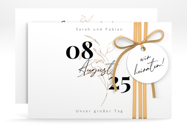 Save the Date-Karte Seed A6 Karte quer weiss hochglanz