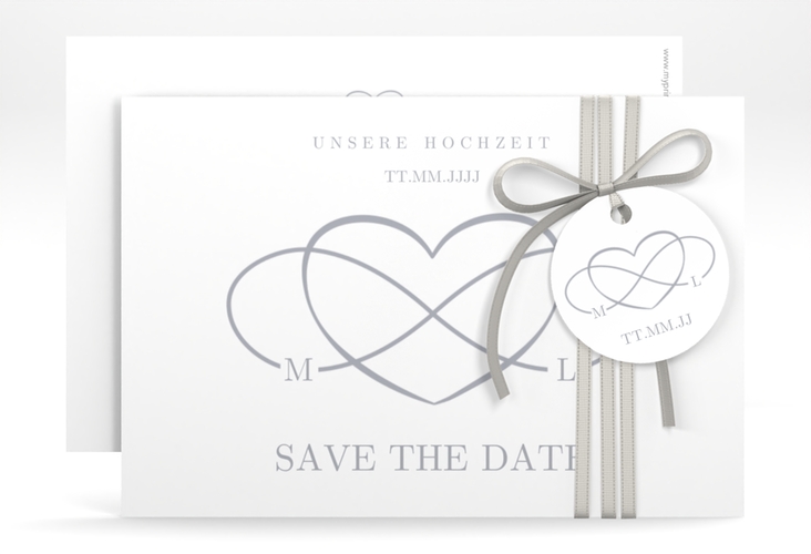 Save the Date-Karte Infinity A6 Karte quer grau