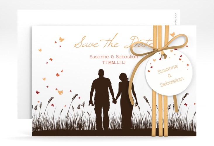 Save the Date-Karte Hochzeit Rouen A6 Karte quer braun