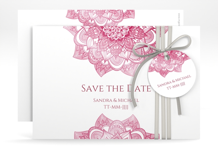 Save the Date-Karte Hochzeit Delight A6 Karte quer pink