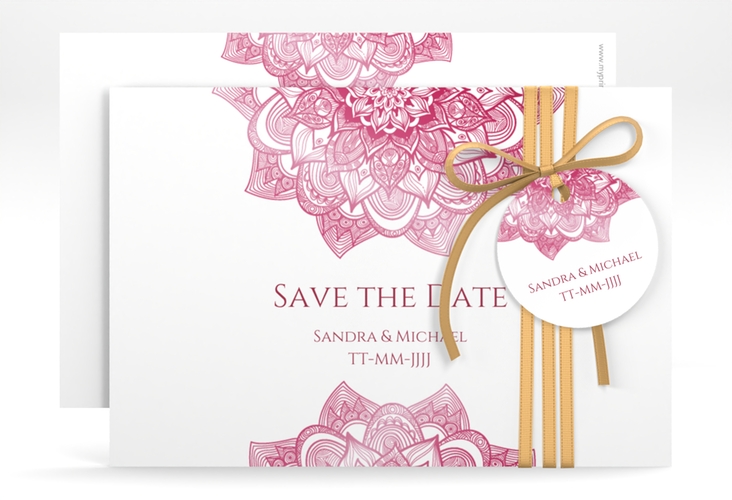 Save the Date-Karte Hochzeit Delight A6 Karte quer pink