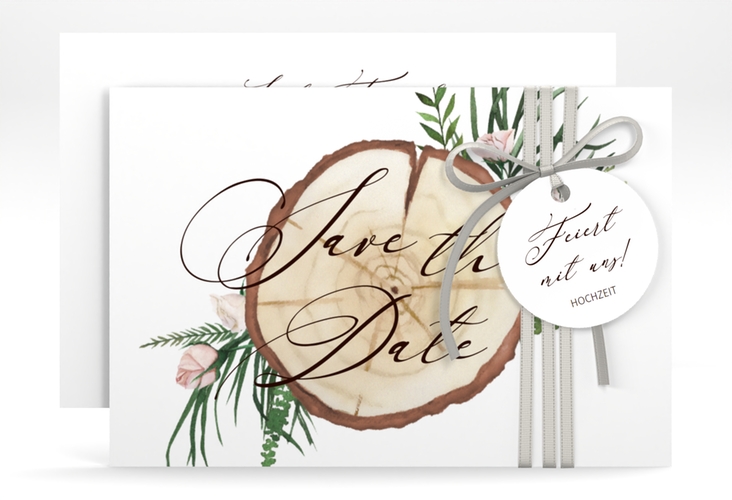 Save the Date-Karte Woodland A6 Karte quer weiss