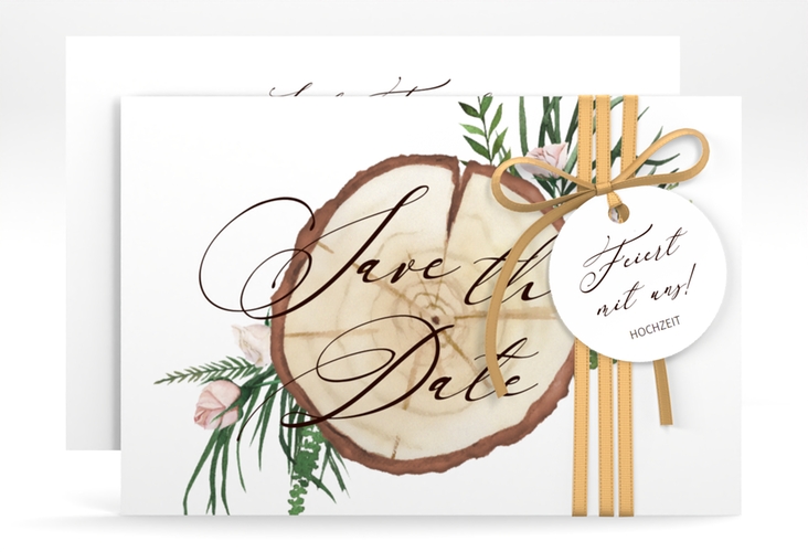 Save the Date-Karte Woodland A6 Karte quer weiss