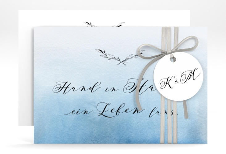 Save the Date-Karte Divine A6 Karte quer blau hochglanz